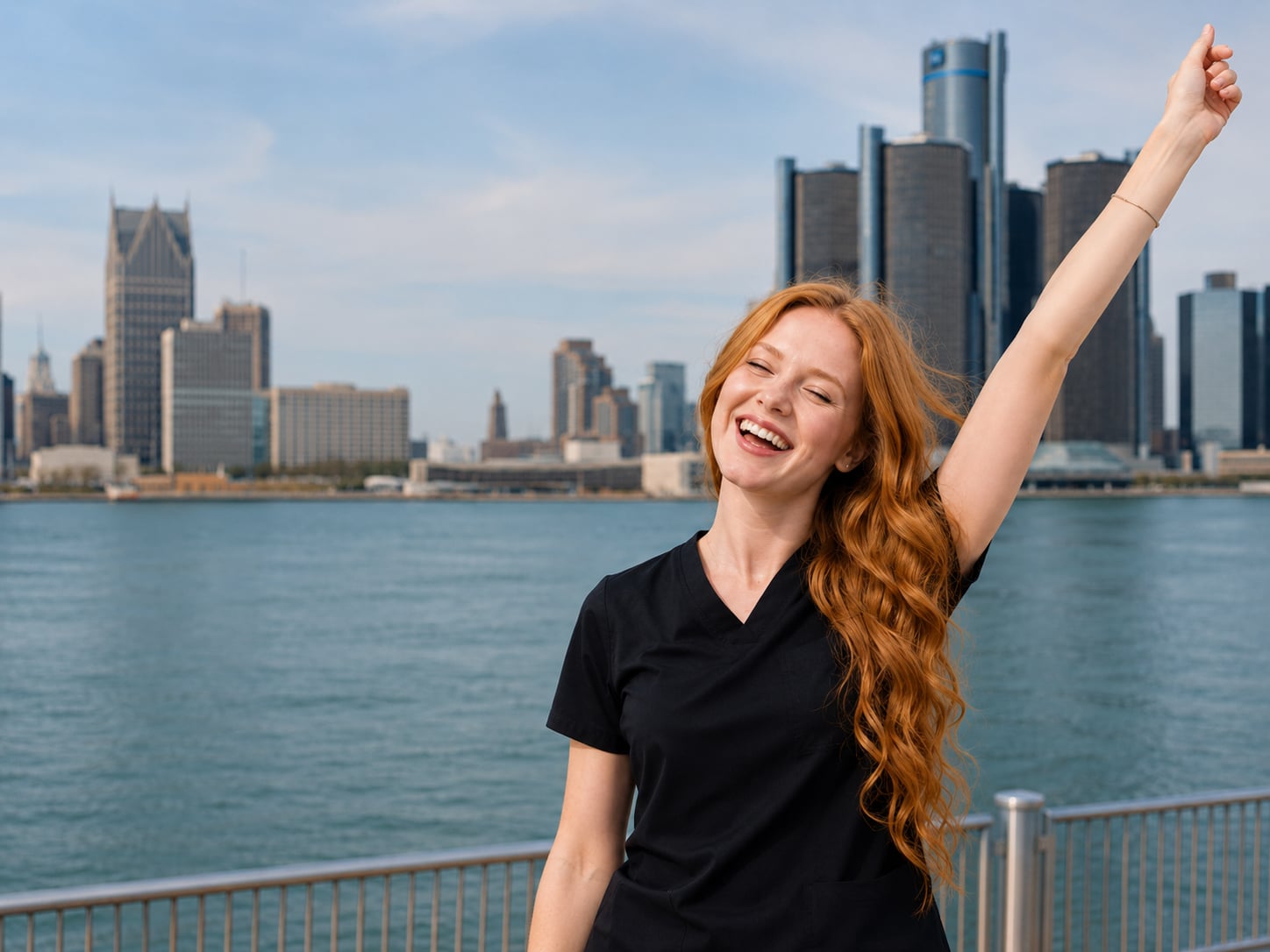Detroit cosmetic laser training student celebrating professional course completion